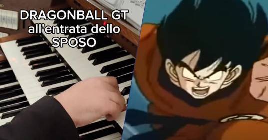 Gli sposi entrano in chiesa sulle note di Dragon Ball: il video diventa virale, ecco i commenti