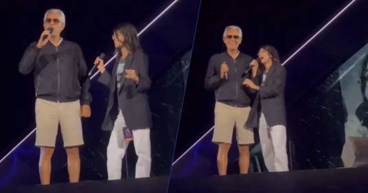 Il duetto 30 anni dopo di Andrea Bocelli e Giorgia su “Vivo per lei”: il video è da pelle d’oca