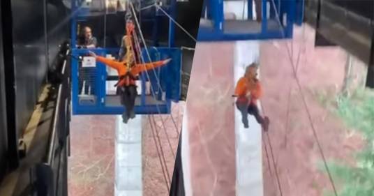Pensa sia una zip line ma è un bungee jumping: ecco il video