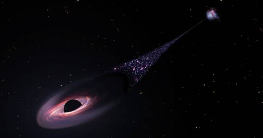Un buco nero in fuga: così lascia una scia di stelle dietro di sé