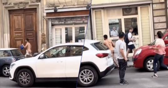 Un uomo nudo corre per le strade di Roma: il video del tradimento smascherato