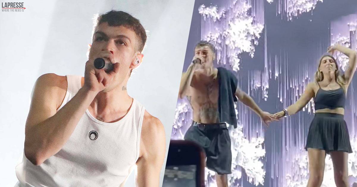 12 ore di fila per il concerto, Blanco la invita a ballare con lui sul