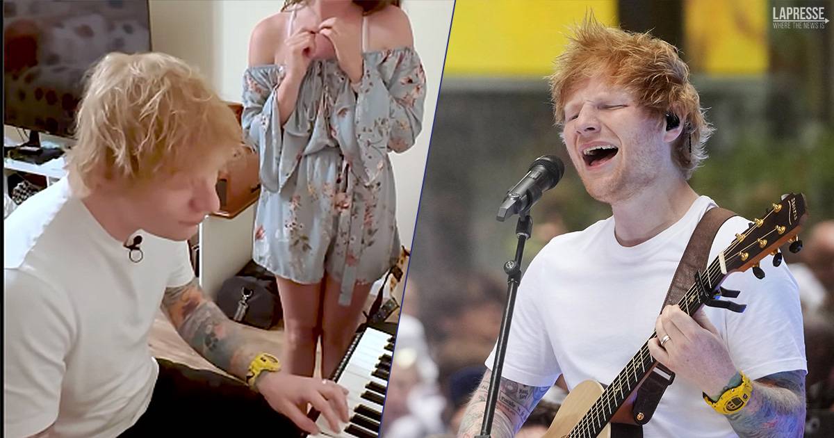 Ed Sheeran si presenta a sorpresa a casa dei suoi fan per registrare il nuovo album live il video