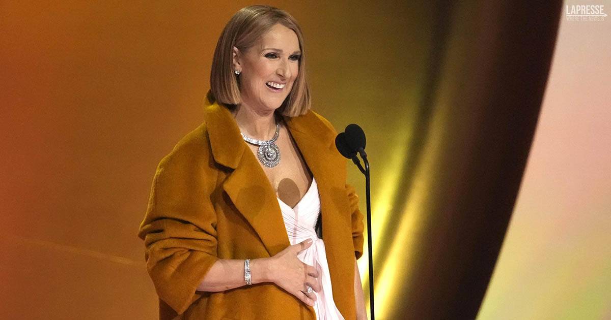 Celine Dion si presenta a sorpresa sul palco dei Grammy Awards