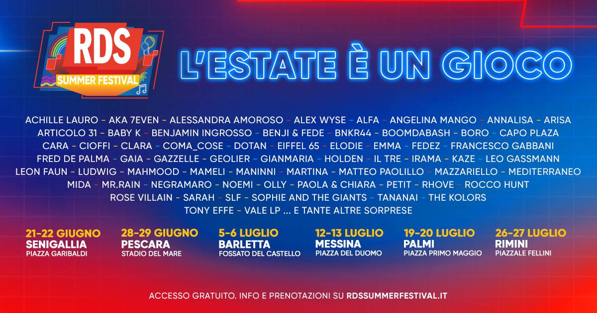 RDS Summer Festival 2024 tutte le domande e risposte per partecipare