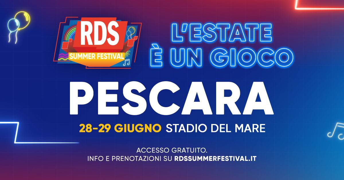 L’RDS Summer Festival 2025 arriva a Pescara i cantanti sul palco