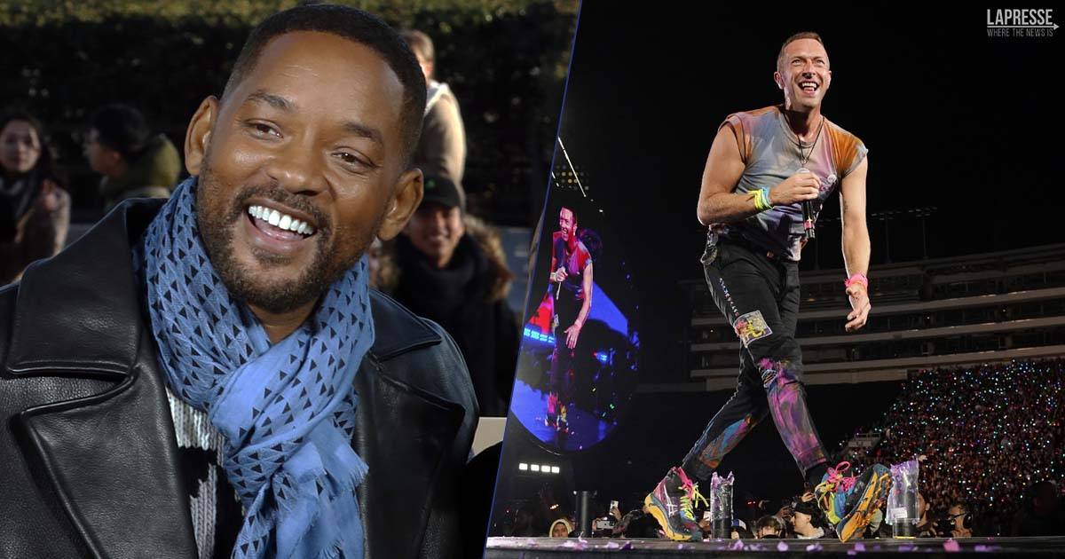 Will Smith abbraccia Chris Martin al concerto a Roma dei Coldplay Non mi laver pi la mano