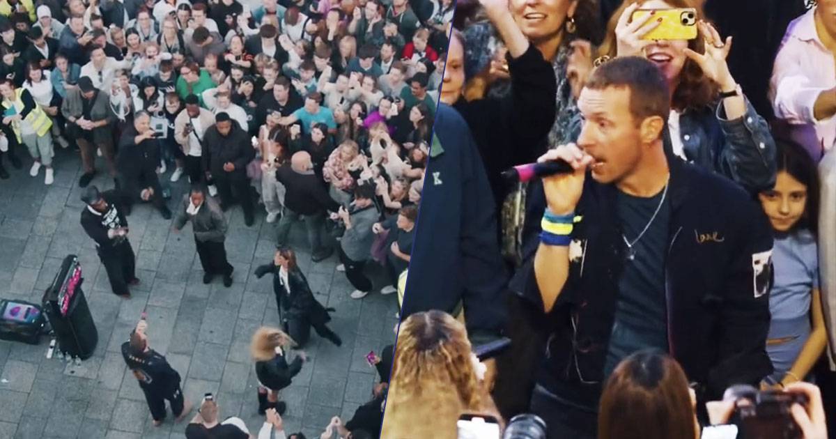 Chris Martin dei Coldplay sorprende i passanti di Dublino cantando il nuovo singolo We Pray il video