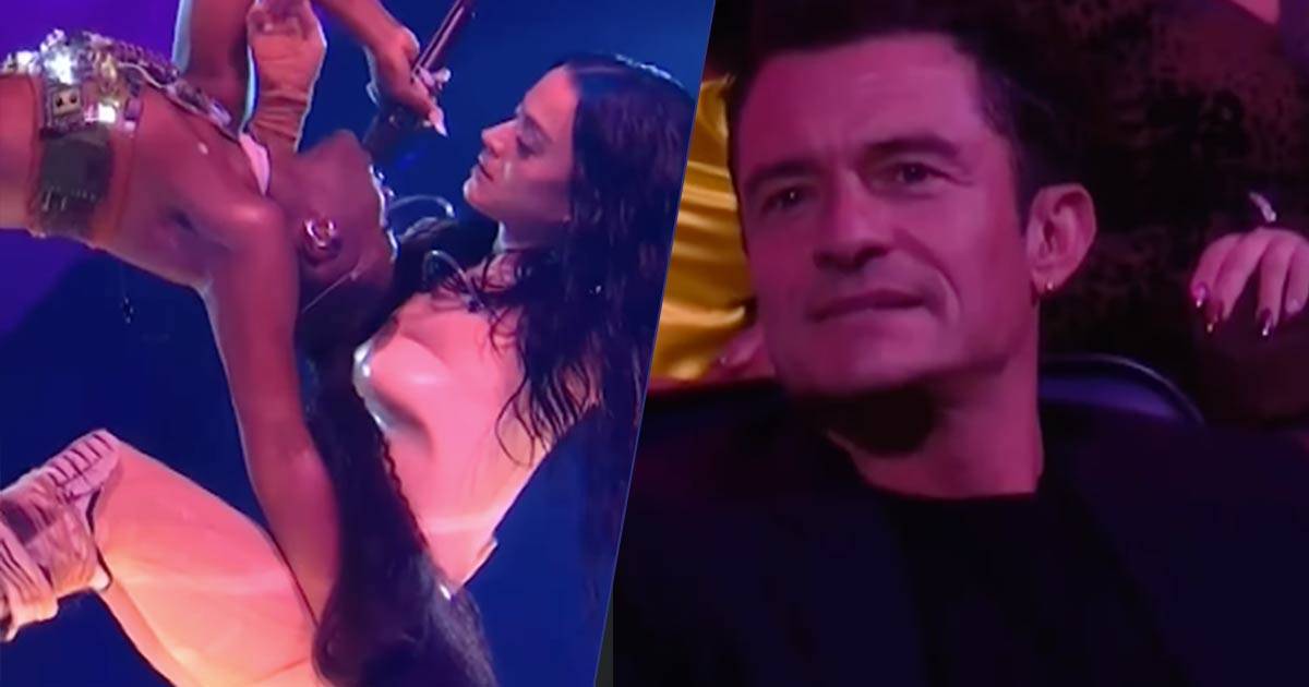 Il bacio tra Katy Perry e Doechii sul palco dei VMAs ecco la reazione di Orlando Bloom