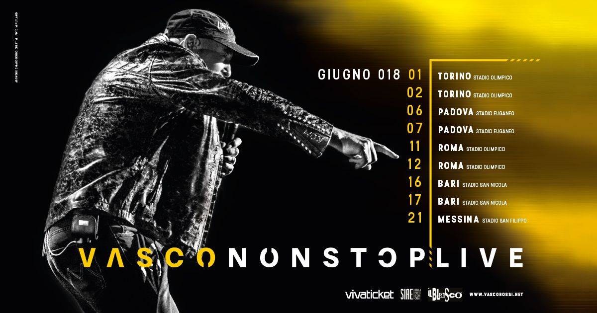 VASCO NON STOP LIVE 2018 dal 26 aprile in vendita altri biglietti