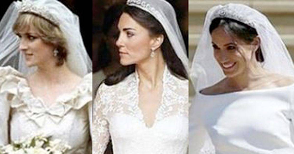 Il confronto tra Diana Kate e Meghan come sono cambiati i vestiti da sposa