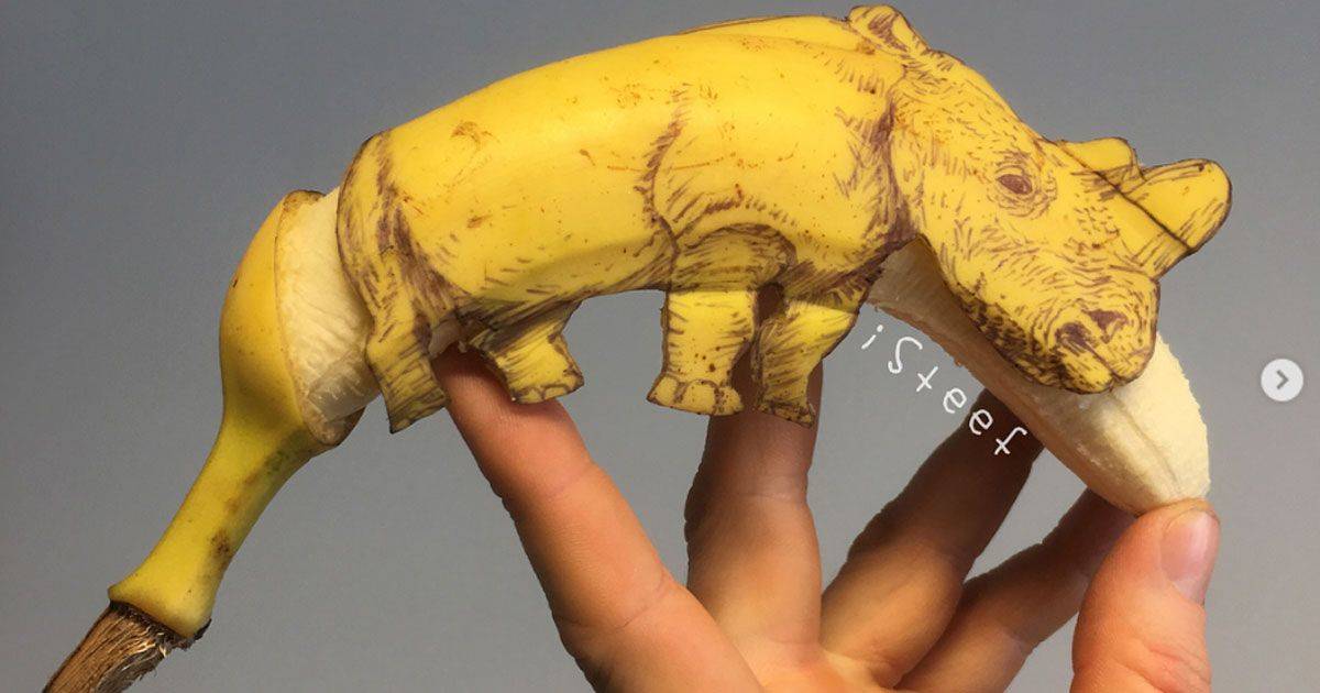 Questo artista realizza sculture stupende con le bucce di banana