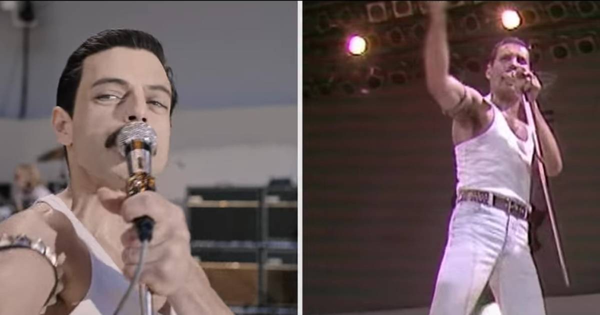 Bohemian Rhapsody il video che mette a confronto lesibizione dei Queen con quella del film
