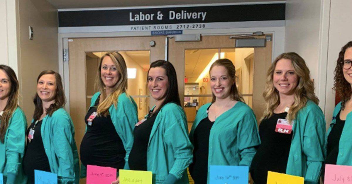Nove infermiere rimaste contemporaneamente incinte  baby boom