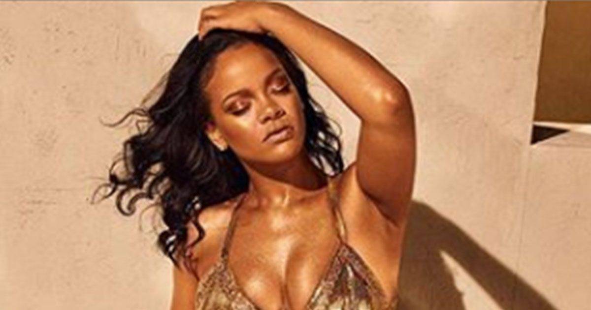 Rihanna  una dea dorata le foto fanno impazzire i fan