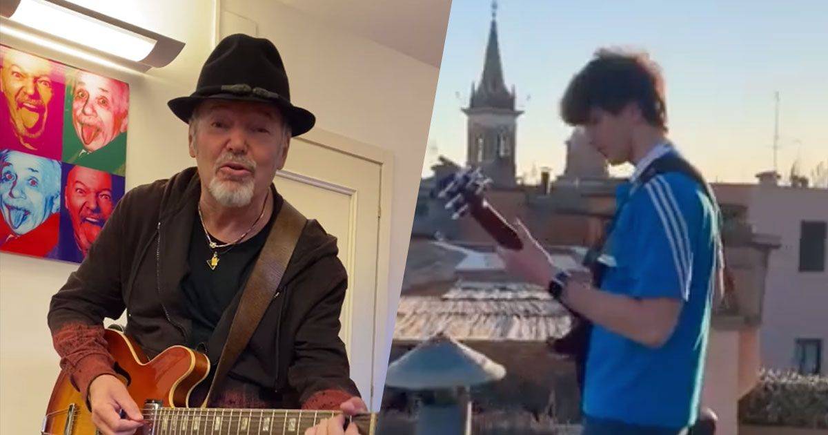 Canta con la chitarra Sally dai tetti di Roma Jacopo incanta anche Vasco Rossi
