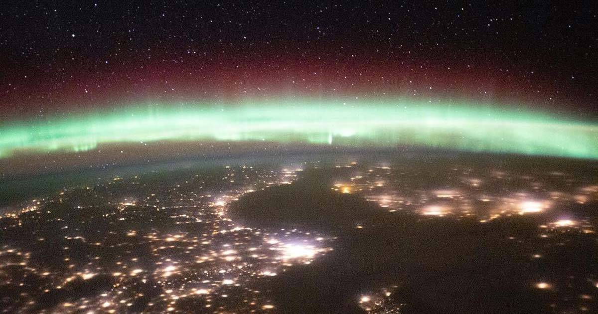 Laurora boreale nelle foto della Stazione Spaziale Internazionale