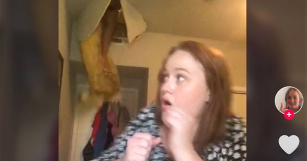 Fa un video su TikTok e dietro di lei sua madre cade dal soffitto