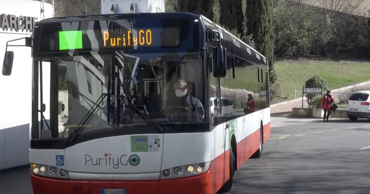 Bus mangia smog in un progetto che parte da Ancona e Jesi