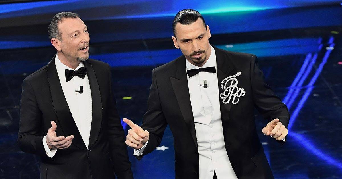 Sanremo 2021 secondo Ibrahimovic la gag con Amadeus  esilarante