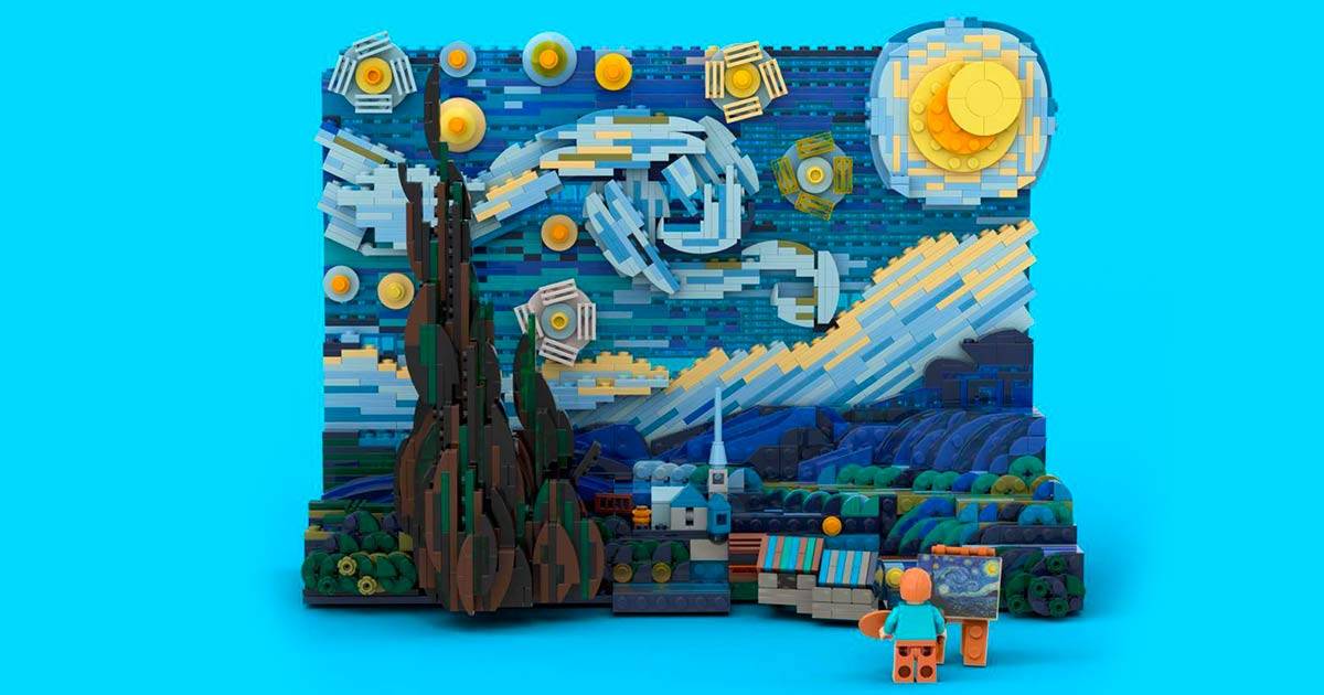 La Notte stellata di Van Gogh fatta con i mattoncini Lego
