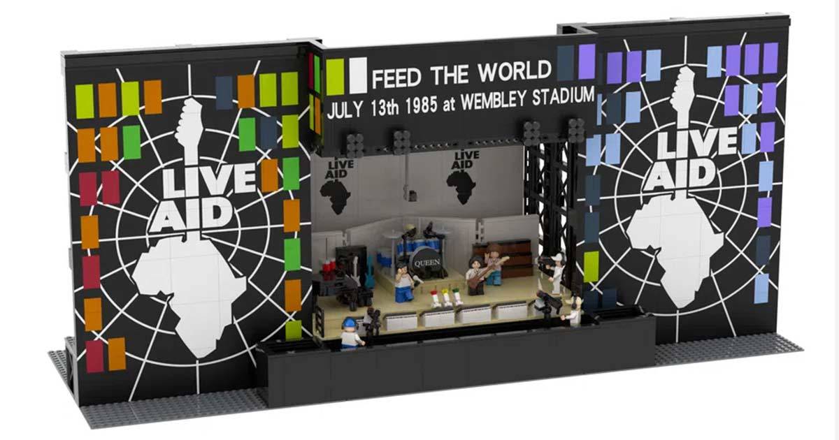 Il palco dei Queen al Live Aid costruito con i Lego