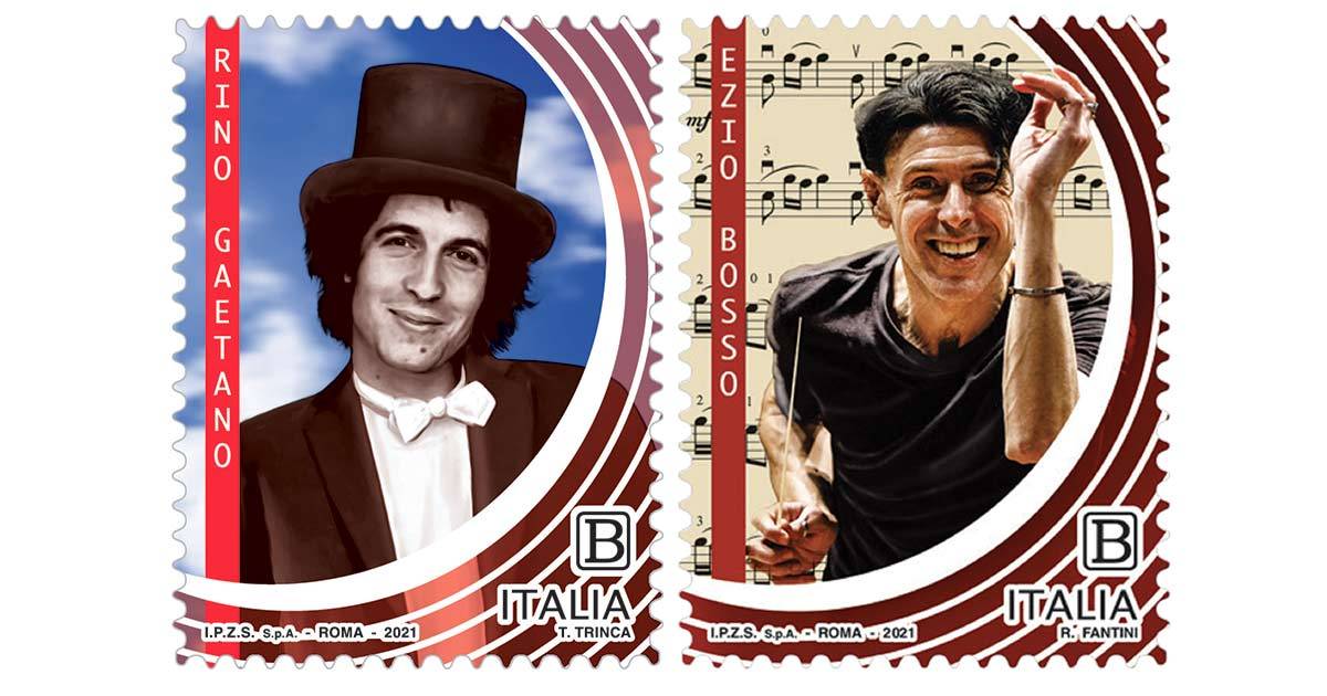 Due francobolli per celebrare Rino Gaetano e Ezio Bosso