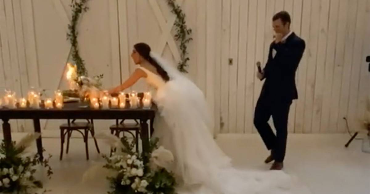 Il bouquet della sposa prende fuoco dopo la cerimonia il video
