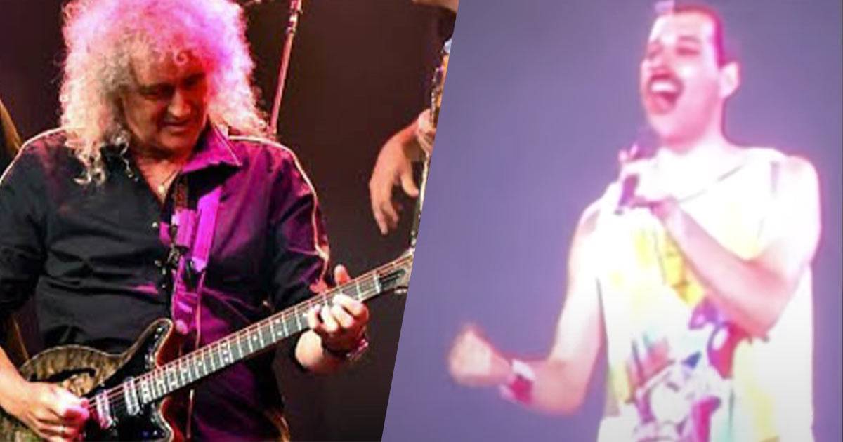 Brian May si commuove suonando insieme all’ologramma di Freddie Mercury