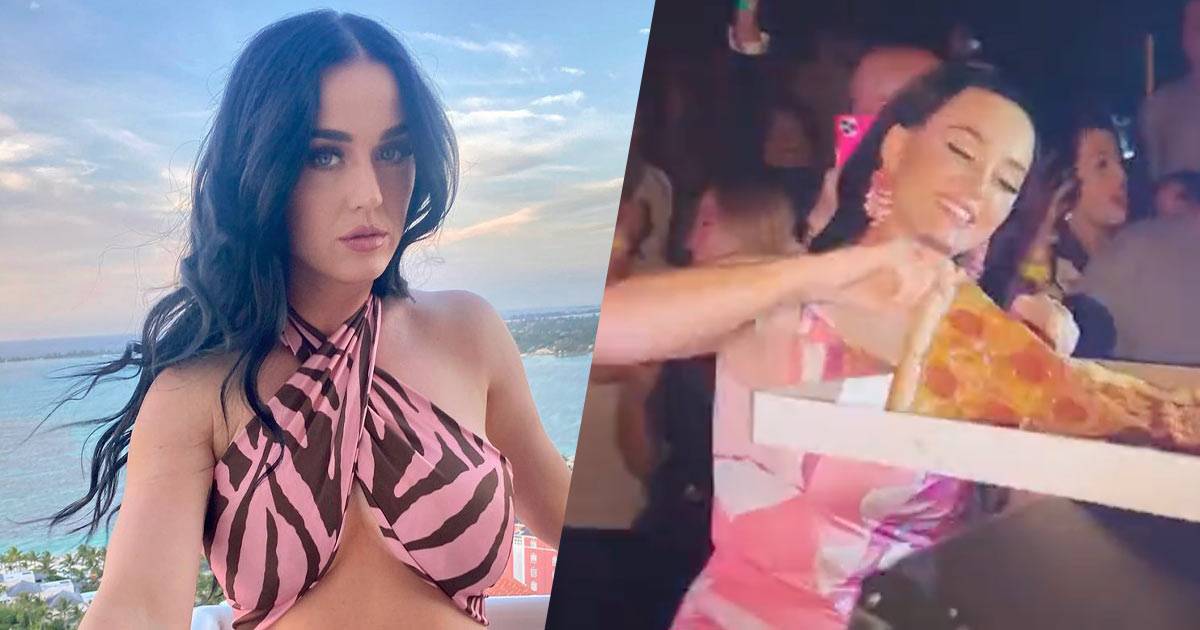 Katy Perry lancia fette di pizza ai fan in un locale a Las Vegas il video divide il web