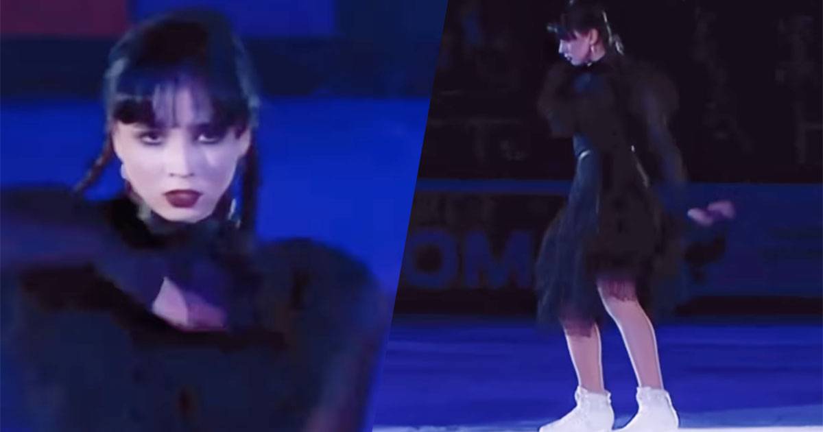 Una pattinatrice vince una medaglia facendo il ballo di Mercoledì Addams: il video virale