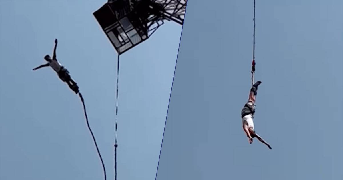 La corda del bungee jumping si spezza: l’incubo vissuto da questo turista, il video