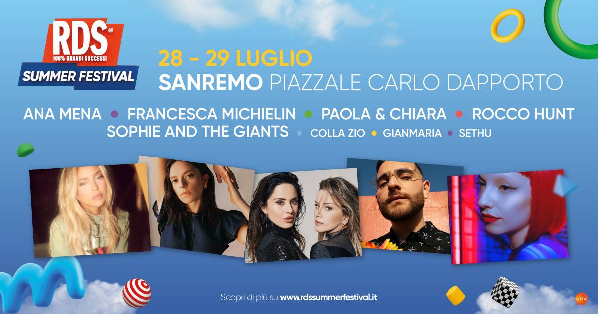 I cantanti e tutte le info della tappa di Sanremo dellRDS Summer Festival