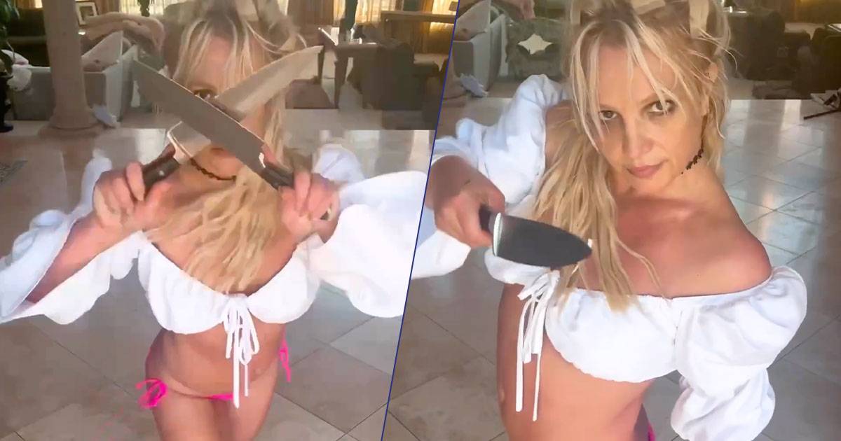 Britney Spears balla maneggiando dei coltelli e spaventa i fan interviene la polizia