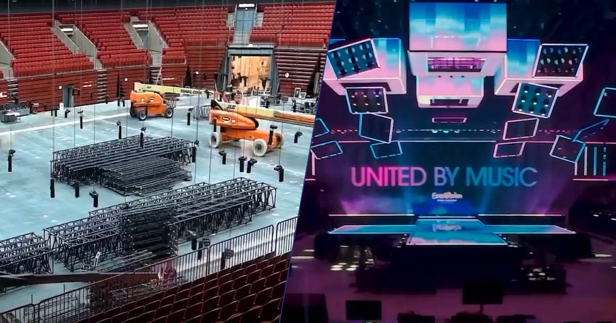 Completato il montaggio dellimpressionante palco dellEurovision 2024 il video ti stupir