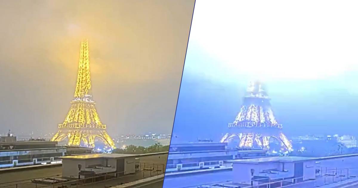 Parigi fulmine colpisce la Torre Eiffel il video  incredibile